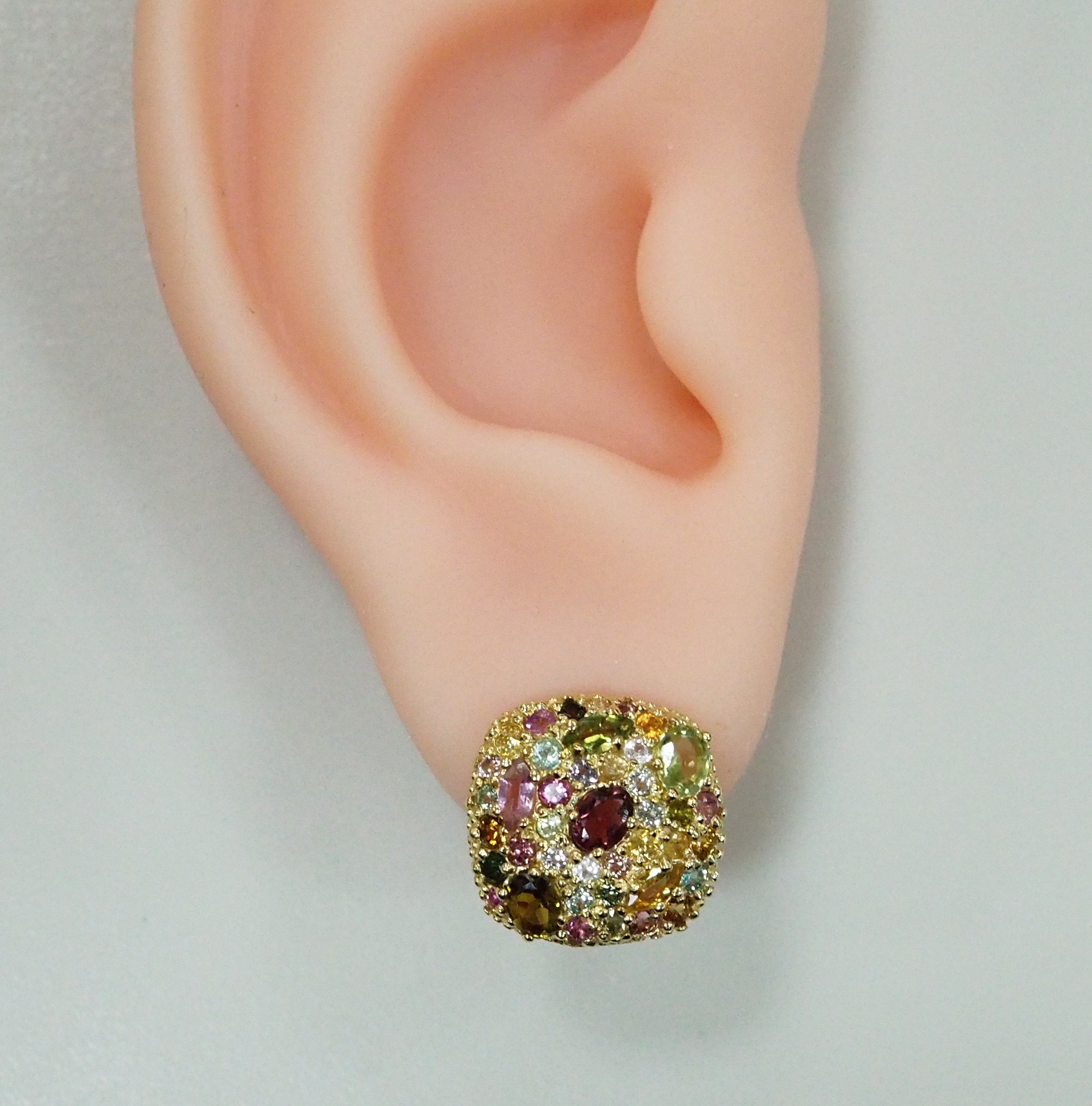 Серебряные серьги с турмалинами